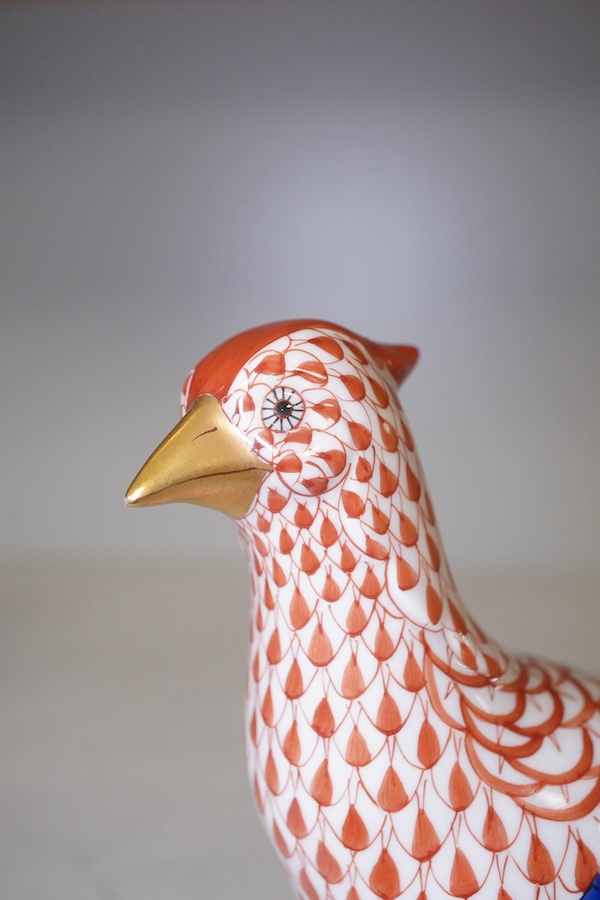 A Herend red scale pattern pheasant, 16cm high. Condition - good.